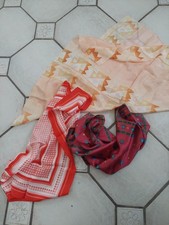 Seidentuch  Tuch Seide ?  Schal Halstuch Loop bund Blume rot gelb blau Konvolut