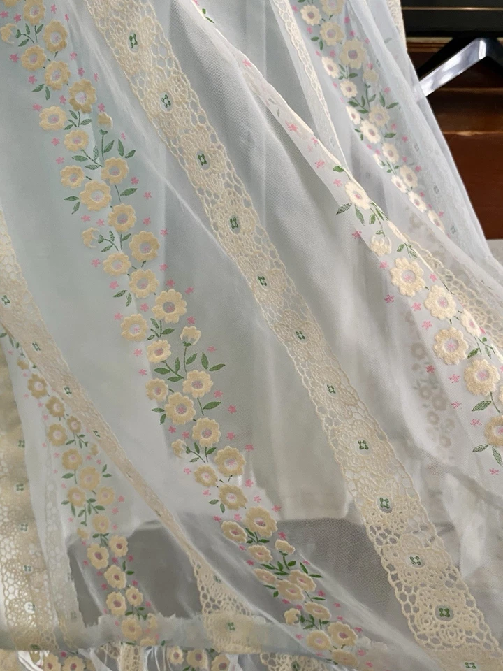 Vestido De Colección Niñas Cottagecore Azul Transparente Margarita Gasa Superpuesto Dos Piezas 6 8? Foto 4 de 4