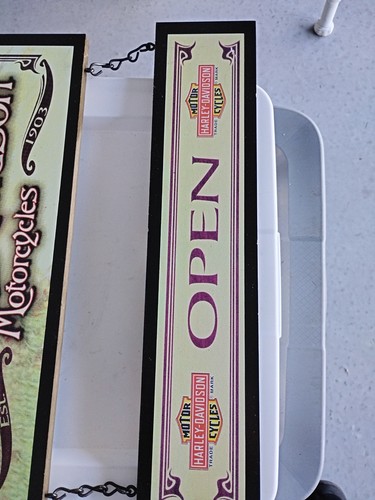 Harley-Davidson Vintage Motorcycles Open Sign Dekor - Bild 3 von 8