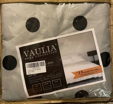 Vaulia Collection Twin Pillow Sham & Duet Cover Set Gray with Black Polka Dot