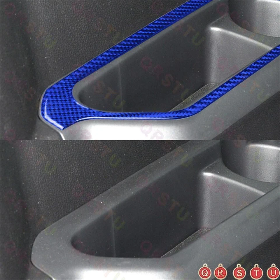 Panel de ajuste de marco portavasos interior de fibra de carbono para Ford Explorer 2011-14 azul Foto 3 de 4