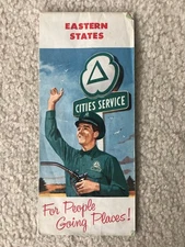 1961 Cities Service Eastern States Vintage Road Map 