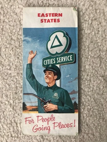 1961 Cities Service Eastern States Vintage Road Map