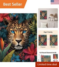 Beginner-Friendly 5D Animal Diamond Art Kit - Stunning Leopard Design