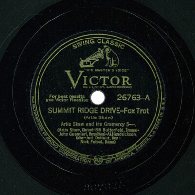 Artie Shaw And His Gramercy Five - Summit Ridge Drive / Cross Your Heart 1943 Sh