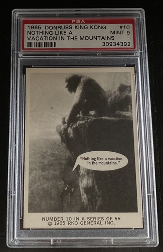 PSA 9 1965 Donruss King Kong #10 Nothing Like Vacation Horror Monster 60s Mint