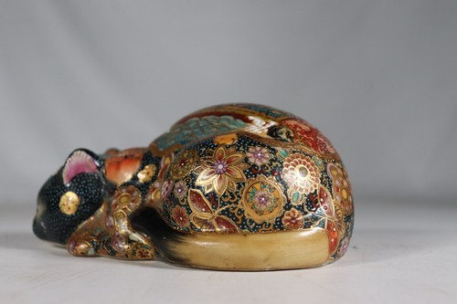 Estatuilla Gato Durmiente Satsuma De Colección - Hecha en China - Pintada a Mano aaa - Imagen 11 de 14