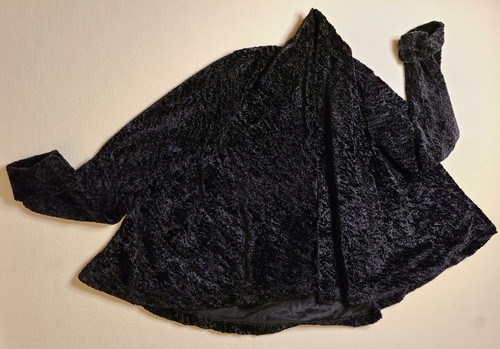 CONNECTED Crushed Velvet Open Front Flowy Swing Jacket Cardigan - size L