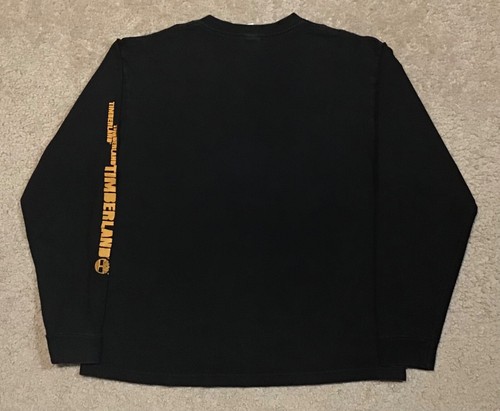 Vintage 90s Timberland Men's Black Long Sleeve Graphic Shirt Medium - Bild 3 von 14