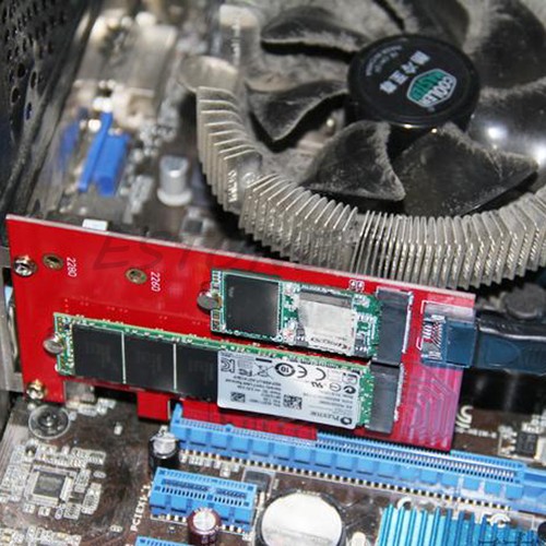 2Port M.2 NGFF B+M Key SSD to PCI-E PCI Express Adapter 4X 4 Lane Converter Card - Picture 6 of 6