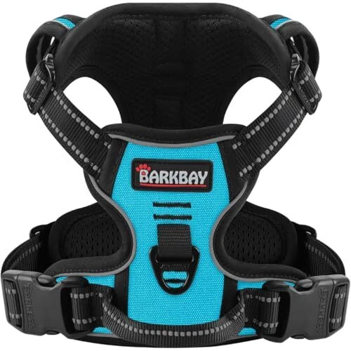 Dog Harness No Pull for Dogs - Adjustable, Reflective, Comfortable, Large Blue