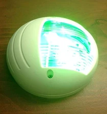 MARINE BOAT VERTICAL MOUNT GREEN STARBOARD LED NAVIGATION LIGHT 2NM