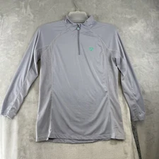 Aubrion Riding Top Womens Size XL Gray L/S Pullover Equestrian Stretch 1/4 Zip