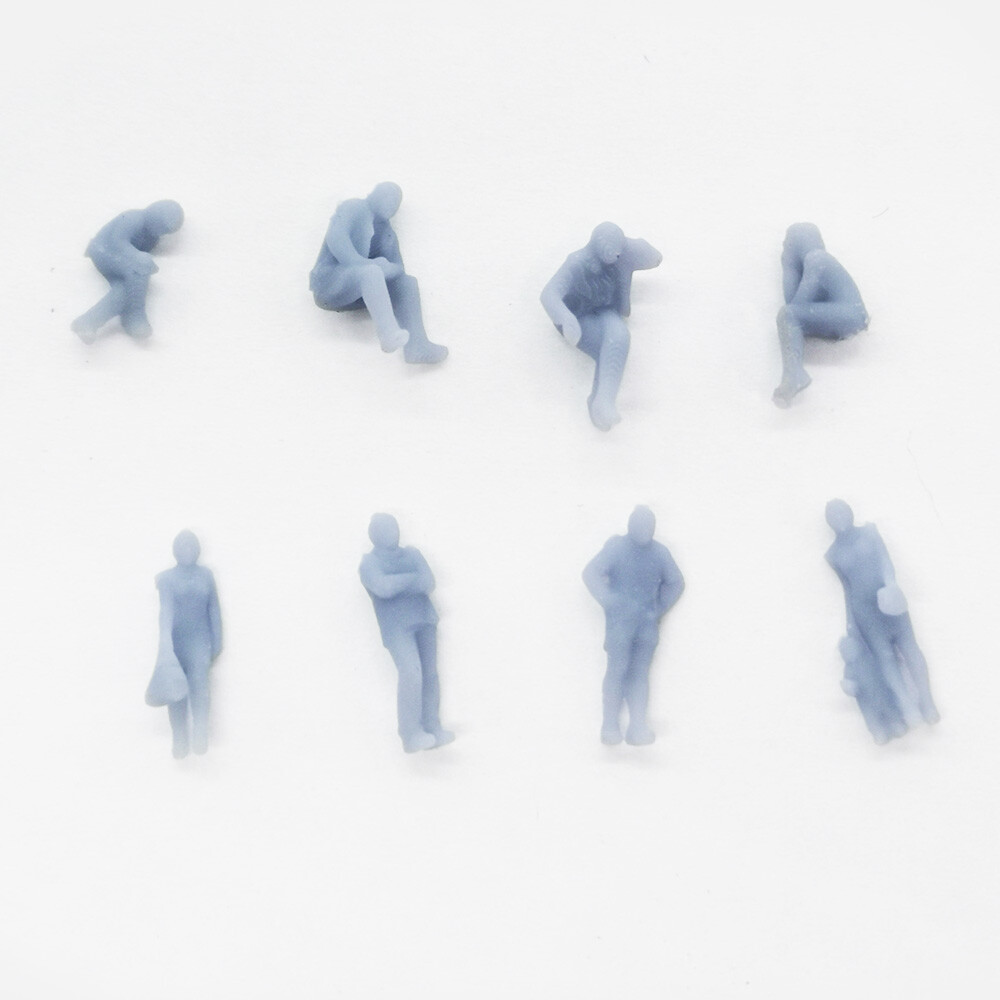 Outland Models N Scale Railway Station Passenger Figurines – Unpainted Resin Gray