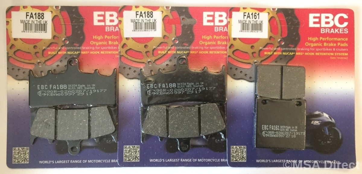 その他 R EBC Organic FRONT and REAR Disc Brake Pads Fits KAWASAKI ZX12R