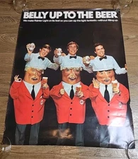 Vintage Rainier Beer Poster | Belly Up To The Beer | 28" x 22" | Rare