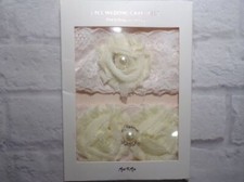 Miss To Mrs Lace Wedding Garter Set Ivory White Bride Bridal Keepsake New In Box