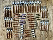 Vintage Old Homestead Wooden Handle Flatware Silverware Sets Your Choice