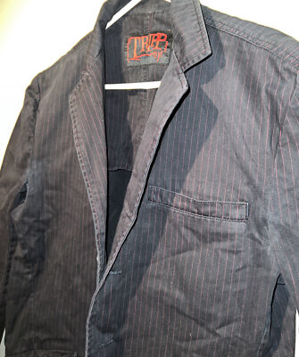 TRIPP NYC Blazer Jacket Black & Red Pinstripe Small Hot