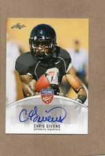 chris givens auto card rc 2012 leaf young stars cg1 rams ravens eagles cfl