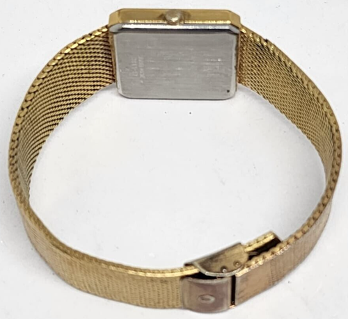 FABRE-LEUBA Square Gold plated Mesh bracelet Manual wind watch 17 Jewels ref 091 - Picture 6 of 13