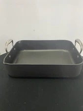 Pampered Chef Roasting Pan Anodized Nonstick Pour Spouts #2872 12"x16"