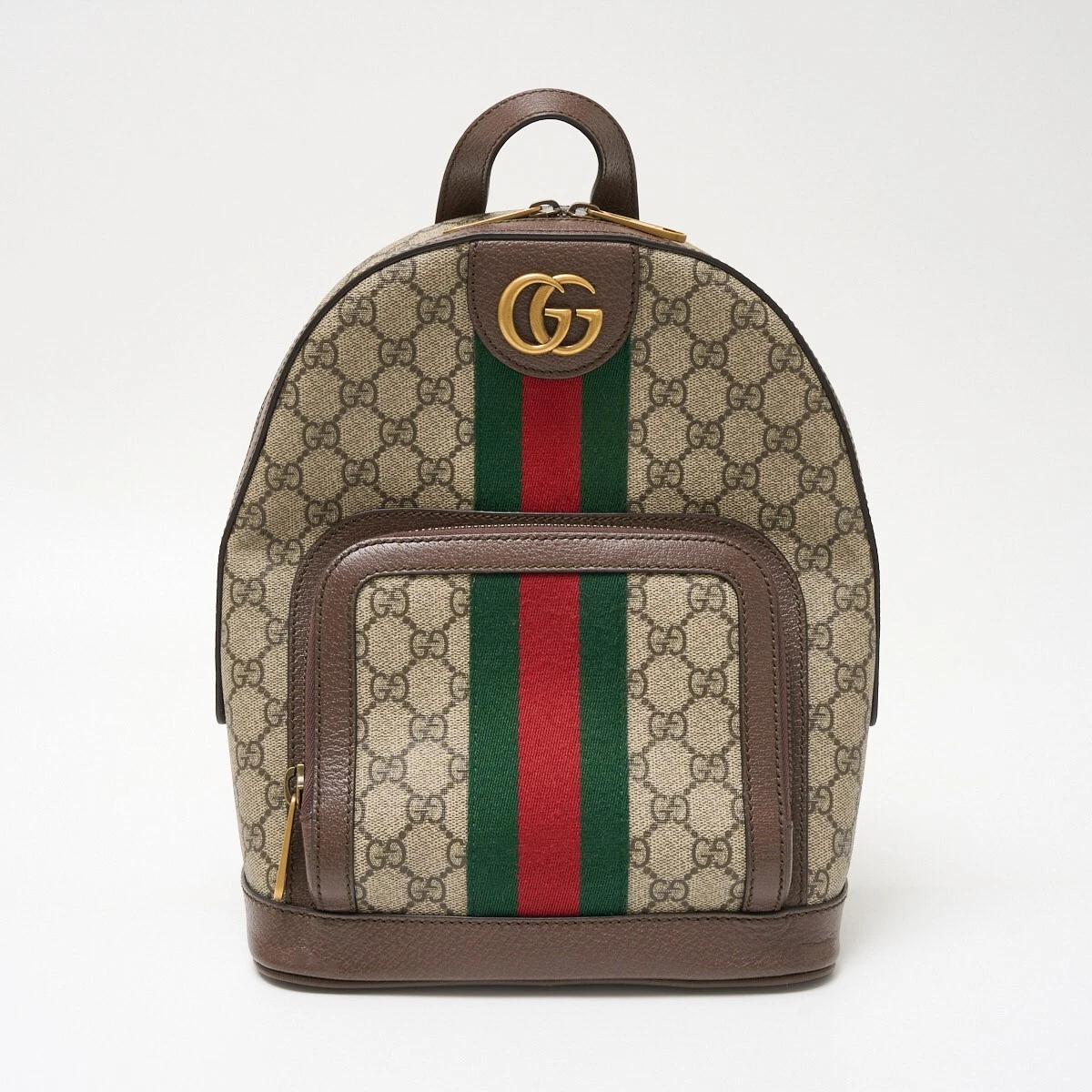 Petit sac à dos Gucci Ophidia Gg 547965 Supreme beige rayures Web vert rouge