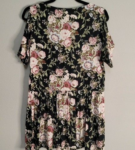Urban Outfitters Staring At Stars Floral Cold Shoulder Gauze Mini Dress Size XS - Picture 6 of 10