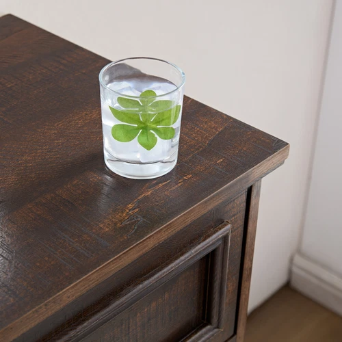 Farmhouse Buffet Sideboard,Wine Racks Storage Cabinet,Coffee Bar Tablew/2 Drawer - Picture 10 of 32
