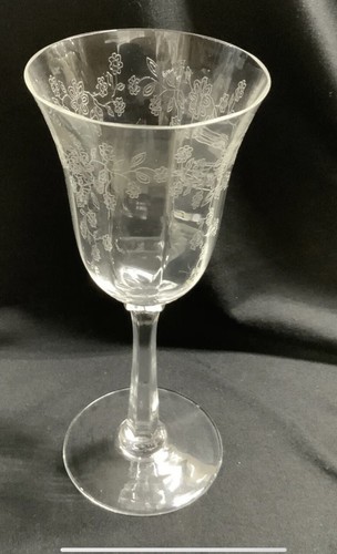 LENOX CASTLE GARDEN White Wine Goblets 6-3/4" Tall Etched Crystal Stemware - Picture 4 of 6