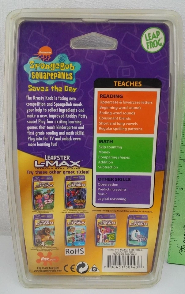 SpongeBob Squarepants Saves the Day Leapster L-Max Game New Sealed 2005 - Image 2 of 3