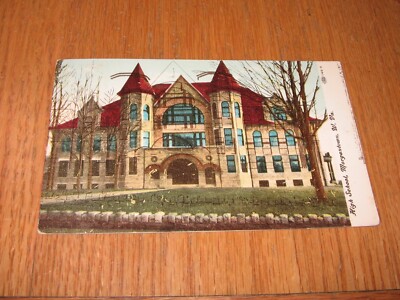 VINTAGE MORGANTOWN WV HIGH SCHOOL 1908 POSTED POSTCARD