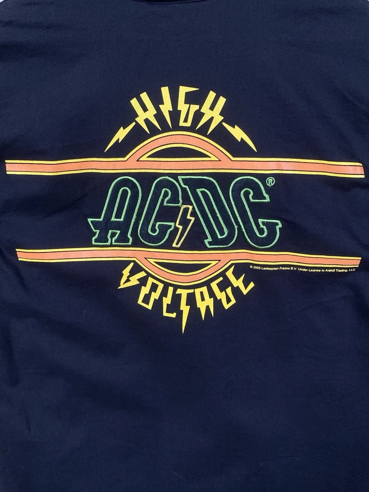 ACDC High Voltage Bowling Shirt Button Up Embroidered Anthill Rockware Size M - Image 2 of 4