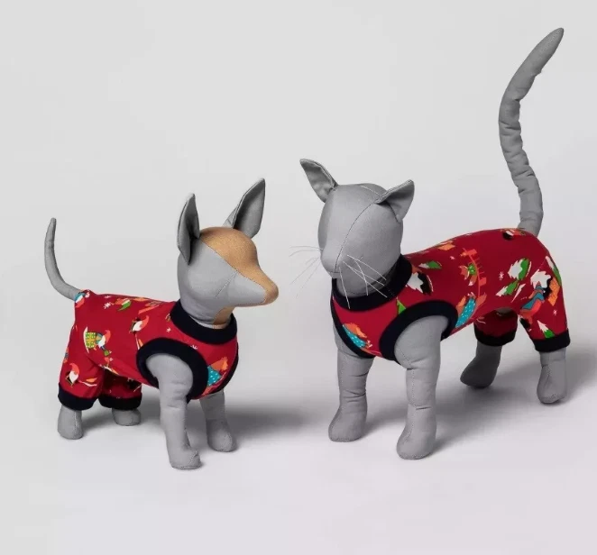 Pijama Wondershop Pet Holiday Gnomes família combinando cachorro/gato tamanhos XL/L/M/S/XS - Imagem 2 de 4