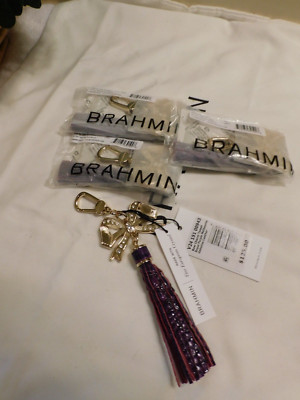 NWT BRAHMIN BOW  CHARM TASSEL IN ROYAL PURPLE V24 151 00943  **FREE SHIP**