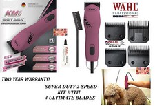 Wahl KM5 SUPER DUTY PINK 2-Speed PET CLIPPER KIT ULTIMATE 10,40,5F,3F Blade Set