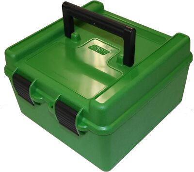 MTM R-100-10 Deluxe Ammo Box 100 Round | Fits 22-250 243 270 308 Win Green 