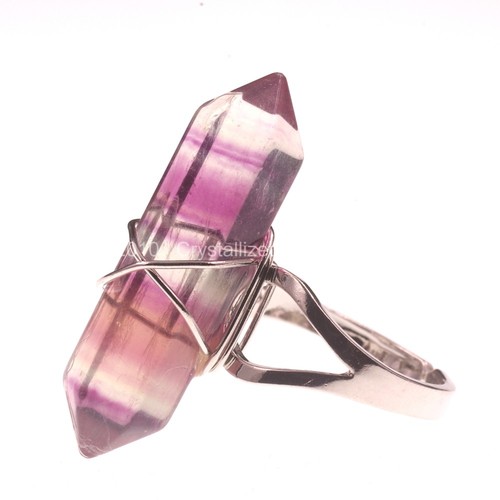 Natural Gemstones Hexagonal Pointed Reiki Chakra Beads Adjustable Ring Healing - Picture 54 of 63