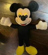 Vintage RARE YELLOW EYES Playskool Disney Mickey Mouse Plush Stuffed Animal