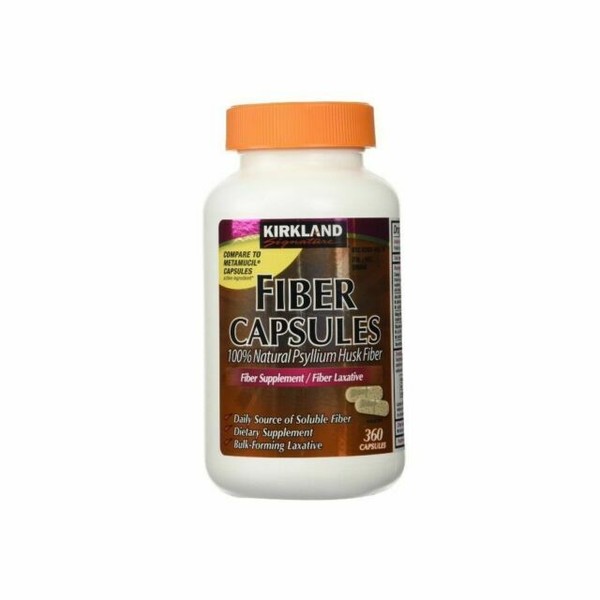 Kirkland Fiber Capsules 360 Ct Supplement Laxative Soluble BULK Forming