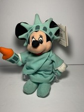 Disney Store Minnie Mouse Statue of Liberty 9" Plush Doll Bean Bag NEW WITH TAGS