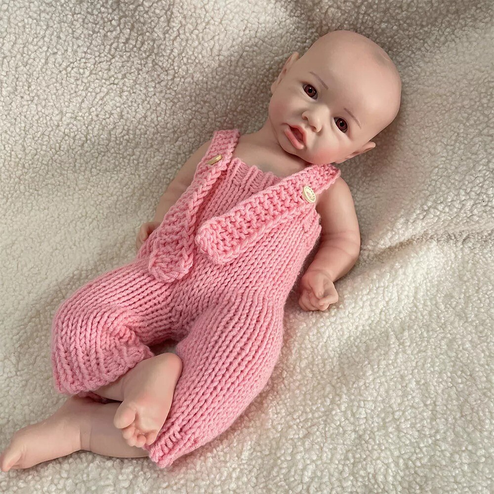 Lifelike 18 Inch Reborn Baby Doll Full Platinum Silicone Newborn Girl Toy