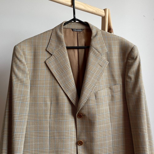Tombolini Loro Piana Fabric Plaid Wool Blazer Size EUR 50R - Picture 4 of 10