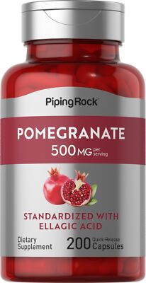 Pomegranate Extract Capsules 500mg | 200 Count | Non-GMO | by Piping Rock