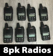 8pk AWR-D6000 Digital/Analog UHF 2W Portable Radios w/Antenna (No Battery Packs)