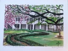 MELROSE Plantation Art Print Natchitoches Louisiana plantation colonial K Jones 