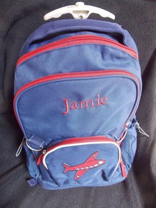 monogrammed rolling backpack