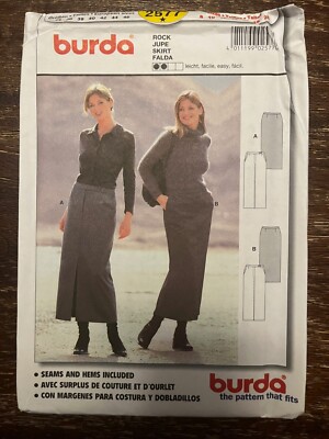 Burda 2577 UNCUT Sewing Pattern, Misses' Skirt, Size 8-20