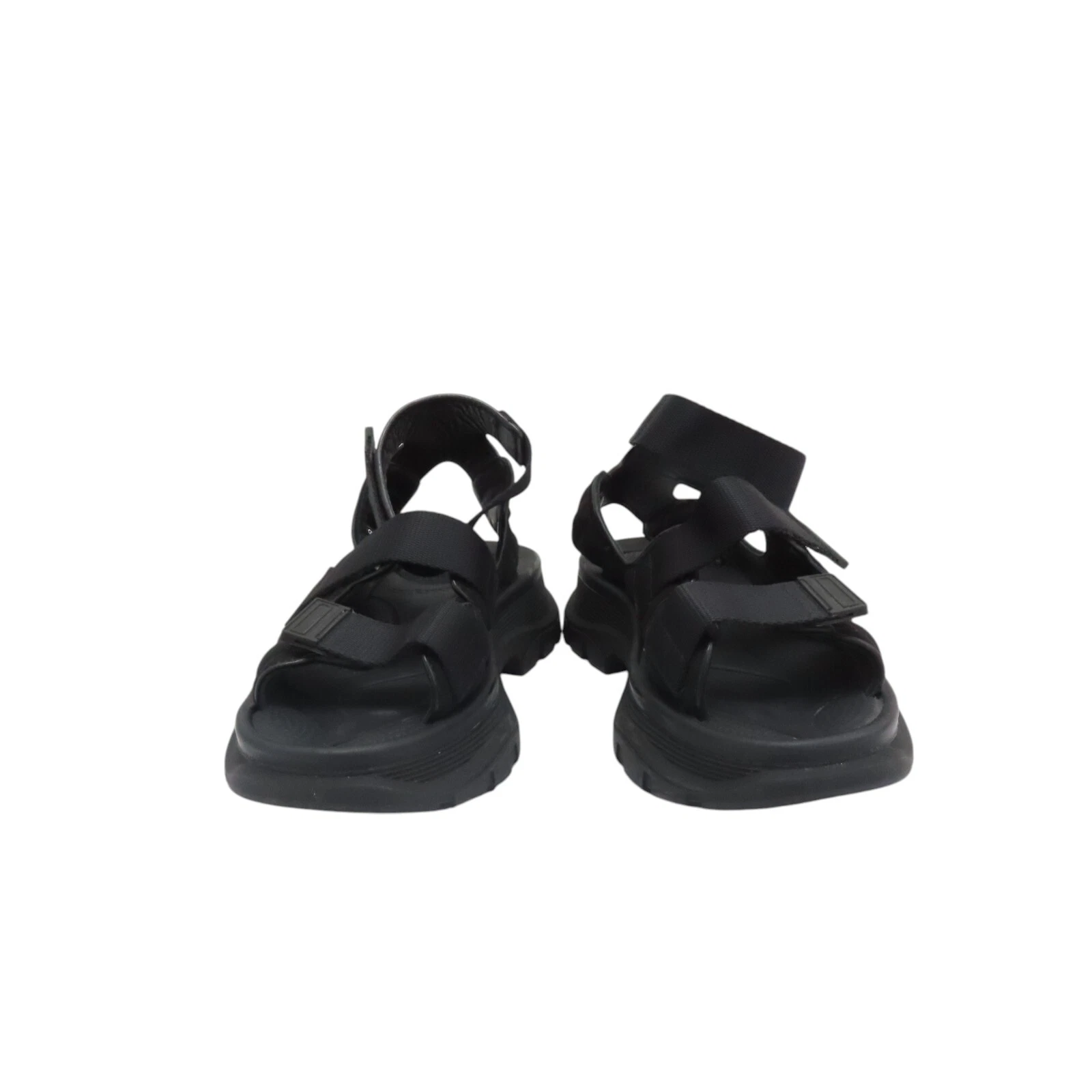 Alexander MCQueen sandali battistrada tessuto pelle di vitello nero taglia 36