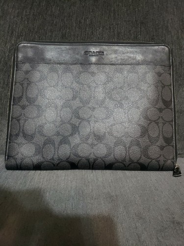 Coach Tech Case Signature Canvas Charcoal Black F32654 NWT - Picture 3 of 7